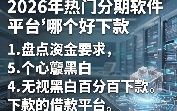 2026年热门分期软件平台哪个好下款，盘点5个无视黑白百分百下款的借款平台