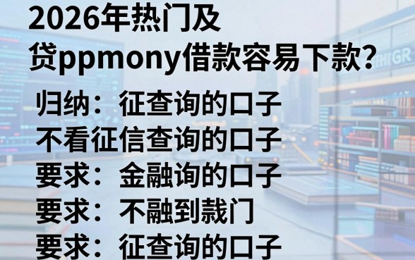 2026年热门及贷ppmoney借款容易下款吗,归纳五个不看征信查询的口子