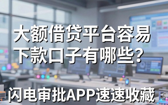 大额借贷平台容易下款口子有哪些？这几家闪电审批APP速速收藏！
