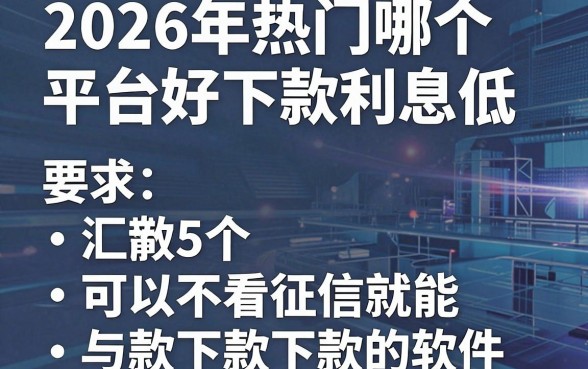 2026年热门哪个平台好下款利息低,汇总5个可以不看征信就能下款的软件
