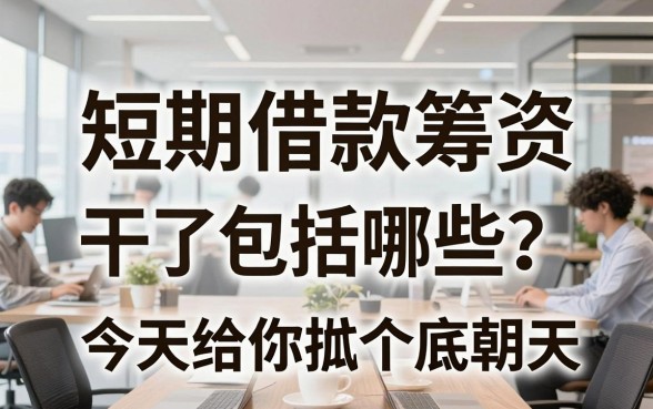 短期借款筹资包括哪些?干了十年中介,今天给你扒个底朝天