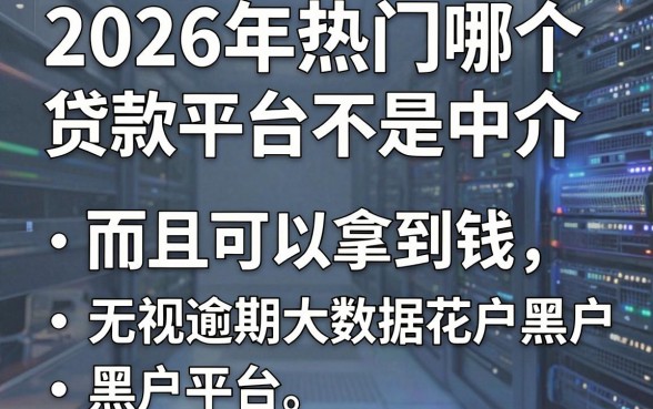 2026年热门哪个贷款平台不是中介,而且可以拿到钱,整理5个无视逾期大数据花户黑户平台