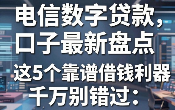 电信数字贷款口子最新盘点，这5个靠谱借钱利器千万别错过！