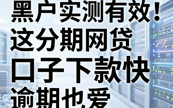 黑户实测有效！这几家分期网贷口子下款快，逾期也爱