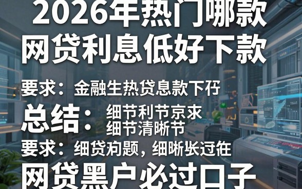 2026年热门哪款网贷利息低好下款，总结五个网贷黑户必过口子
