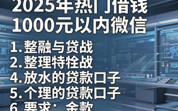 2025年热门借钱1000元以内微信，整理5个放水的贷款口子