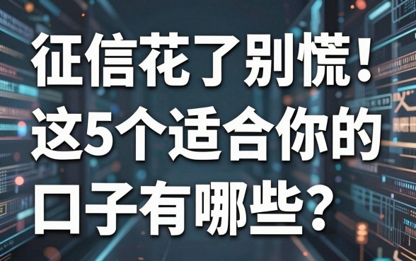 征信花了别慌!这5个适合你的口子有哪些?