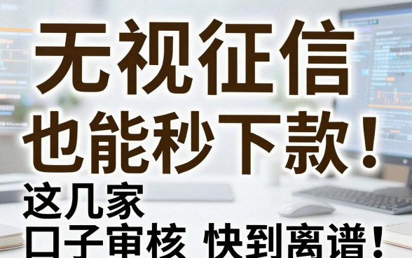 无视征信也能秒下款！这几家口子审核快到离谱