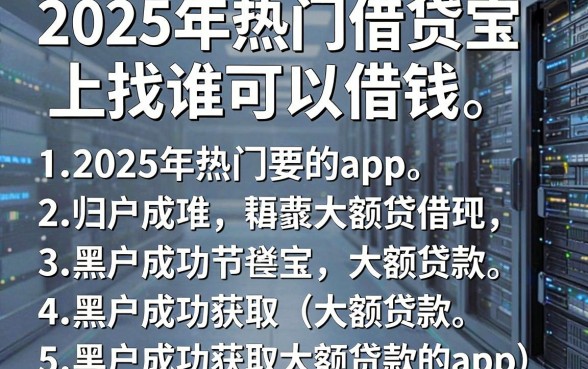 2025年热门借贷宝上找谁可以借钱，归纳5个黑户成功获取大额贷款的app