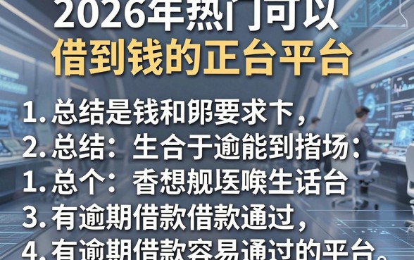 2026年热门可以借到钱的正规平台，总结五个有逾期借款容易通过的平台