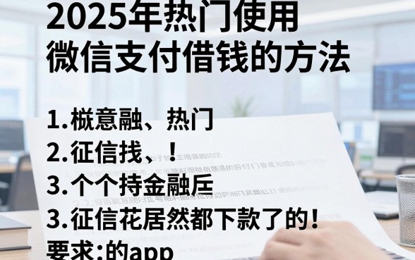 2025年热门使用微信支付借钱的方法，概括五个征信花居然都下款了的app