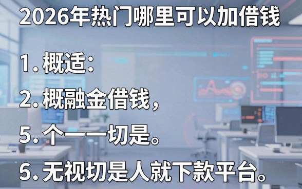 2026年热门哪里可以加借钱,概括5个无视一切是人就下款平台
