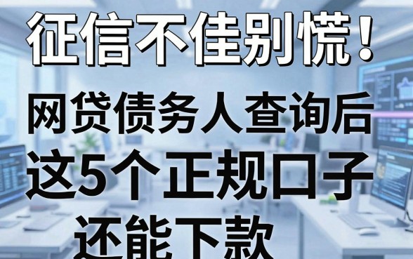 征信不佳别慌！网贷债务人查询后，这5个正规口子还能下款