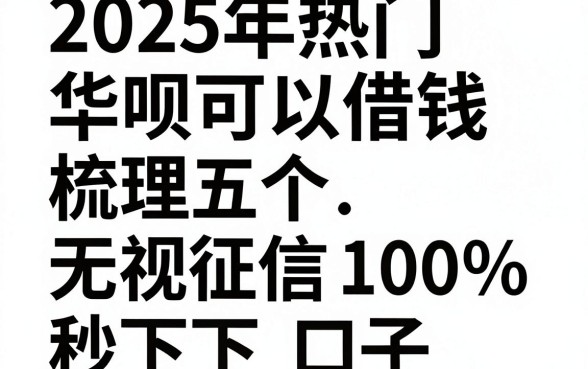 2025年热门华呗可以借钱，梳理五个无视征信黑白100%秒下口子