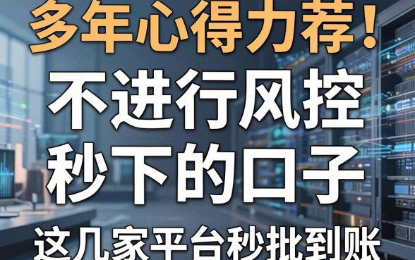 多年心得力荐!不进行风控秒下的口子,这几家平台秒批到账