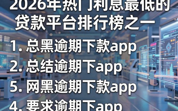 2026年热门利息最低的贷款平台排行榜之一，总结5个网黑逾期下款app