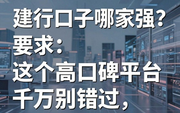 建行口子哪家强？这5个高口碑平台千万别错过