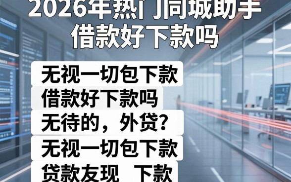 2026年热门同城助手借款好下款吗,整合五个无视一切包下款的贷款