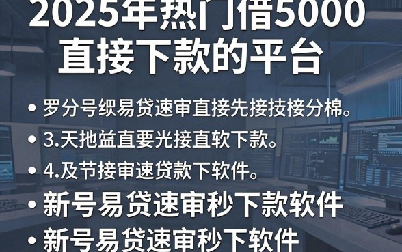 2025年热门借5000直接下款的平台,罗列五个新号易贷速审秒下款软件
