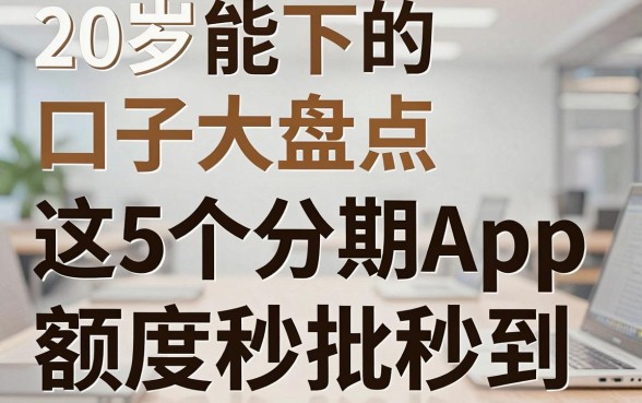 20岁能下的口子大盘点,这5个分期App额度秒批秒到!