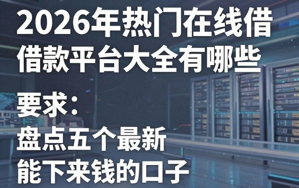 2026年热门在线借款平台大全有哪些，盘点五个最新能下来钱的口子