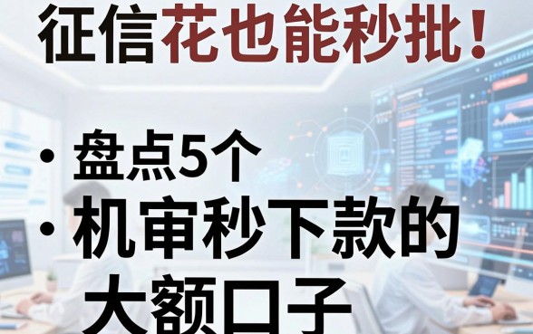 征信花也能秒批!盘点5个机审秒下款的大额口子