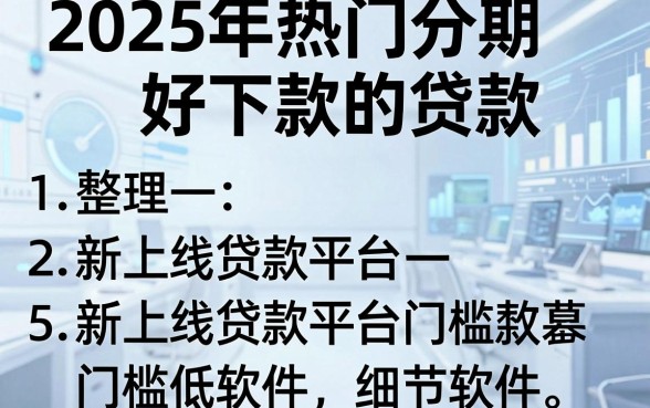 2025年热门分期好下款的贷款,整理5个新上线贷款平台门槛低软件