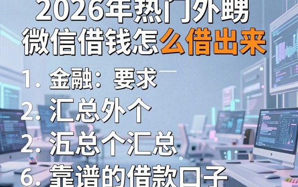 2026年热门外甥微信借钱怎么借出来,汇总五个靠谱的借款口子