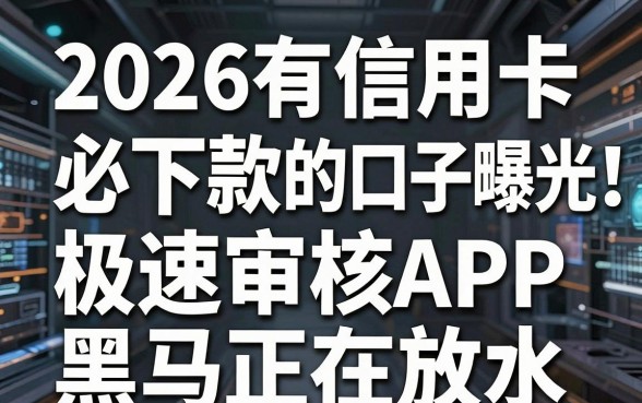 2026有信用卡必下款的口子曝光！这几家极速审核APP黑马正在放水