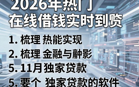 2026年热门在线借钱实时到账，梳理5个11月独家贷款的软件