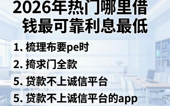 2026年热门哪里借钱最可靠利息最低,梳理5个贷款不上诚信平台的app