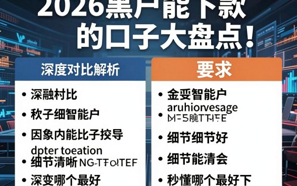 2026黑户能下款的口子大盘点!深度对比解析,秒懂哪个最好下