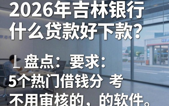 2026年吉林银行什么贷款好下款？盘点5个热门借钱不用审核的软件