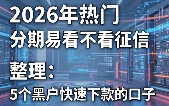 2026年热门分期易看不看征信,整理5个黑户快速下款的口子