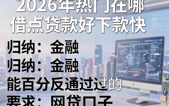 2026年热门在哪借点贷款好下款快，归纳五个能百分百通过的网贷口子
