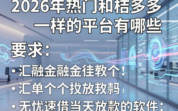 2026年热门和桔多多一样的平台有哪些,汇总五个无忧速借当天放款的软件
