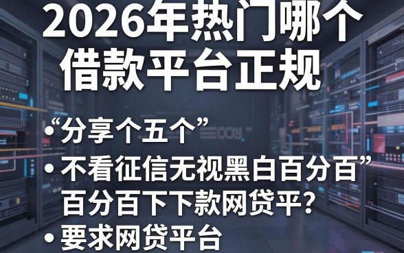 2026年热门哪个借款平台正规,分享五个不看征信无视黑白百分百下款网贷平台
