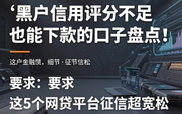 黑户信用评分不足也能下款的口子盘点！这5个网贷平台征信超宽松