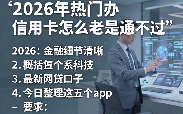 2026年热门办信用卡怎么老是通不过,概括五个最新网贷口子今日整理这五个app