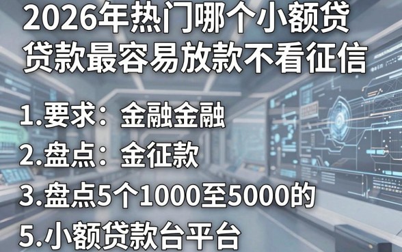 2026年热门哪个小额贷款最容易放款不看征信,盘点5个1000至5000的小额贷款平台
