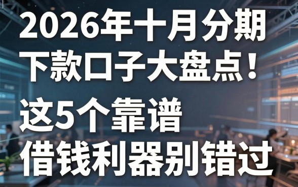 2026年十月分期下款口子大盘点！这5个靠谱借钱利器别错过