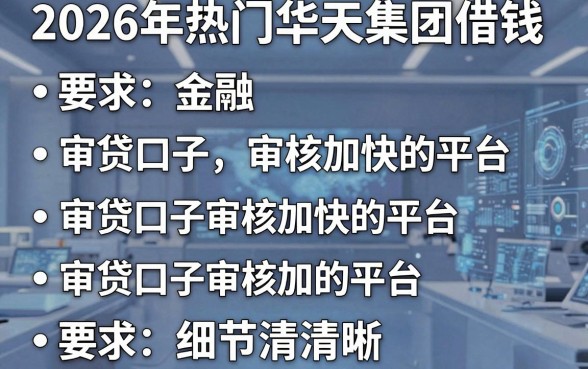 2026年热门华天集团借钱，整理五个审贷口子审核加快的平台