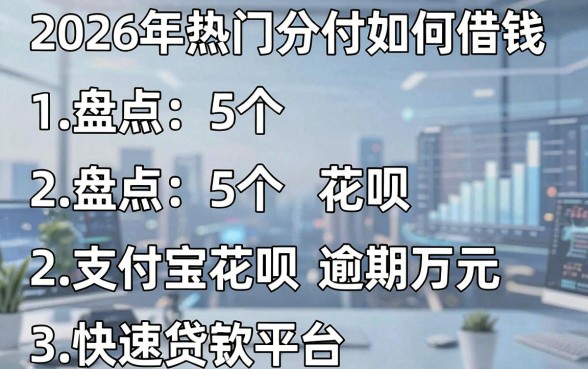 2026年热门分付如何借钱,盘点5个支付宝花呗逾期万元快速贷款平台