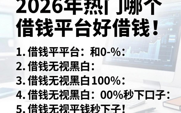 2026年热门哪个借钱平台好借钱，罗列五个借钱无视黑白100%秒下口子