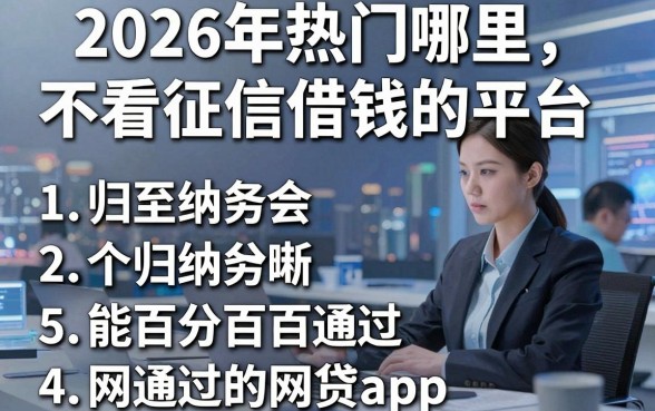 2026年热门哪里不看征信借钱的平台，归纳5个能百分百通过的网贷app