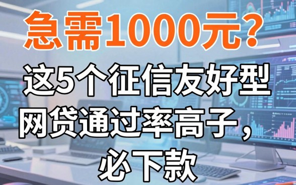 急需1000元?这5个征信友好型网贷口子,通过率高,必下款!