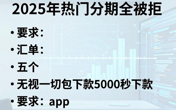 2025年热门分期全被拒,汇总五个无视一切包下款5000秒下款的app