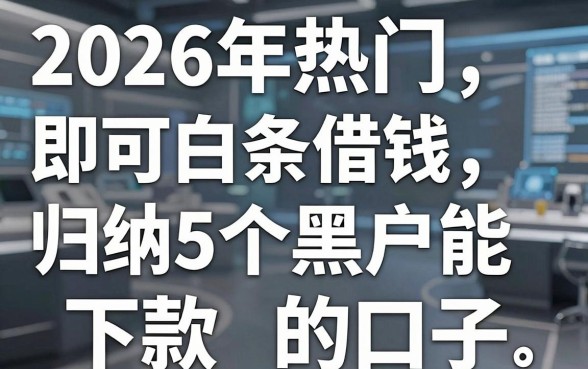 2026年热门即可白条借钱，归纳5个黑户能下款的口子