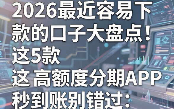 2026最近容易下款的口子大盘点！这5款高额度分期APP秒到账别错过