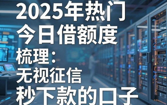 2025年热门今日借额度,梳理五个无视征信秒下款的口子
